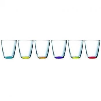 Luminarc Concepto Crazy Colors - Estuche de 6 Vasos, Forma Alta, 31 cl, Colores Surtidos