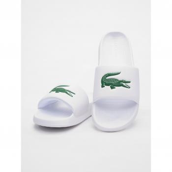 LACOSTE Croco Slides Chanclas de baño para hombre - SERVE SLIDE 1.0 123 1 CMA, Color Blanco y Verde