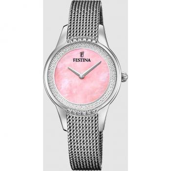 Reloj Festina Mademoiselle F20494/5 Rosa Correa De Acero Inoxidable 316L, Mujer