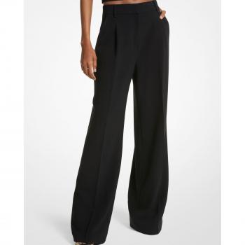 Michael Kors Women's Pleated Wide Leg Trousers - Black, Size M