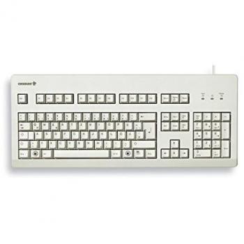 Teclado Mecánico Cherry G80-3000 USB/PS2 AZERTY Francés, Conexión Cableada, Teclas Programables, Switches CHERRY MX BLACK, Color Gris Claro