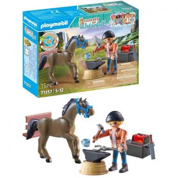 PLAYMOBIL® 71357 Horses of Waterfall - Farrier Ben & Achilles Interactive Playset