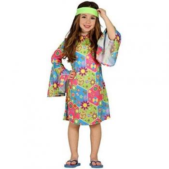 Guirca - Disfraz Hippie para niña, multicolor, 3-4 años