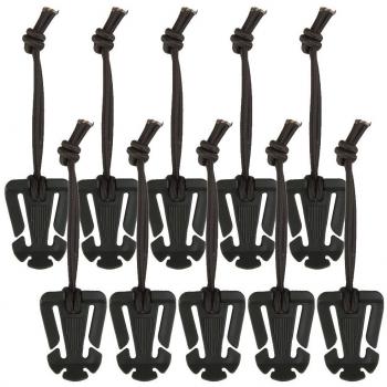 10pcs Correa Cuerda Cordón Elástica Hebilla Molle Clips para Acampada Senderismo