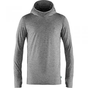 Fjallraven Abisko Sun Hoodie - Men's Lightweight UV Protection in Shark Grey, Large