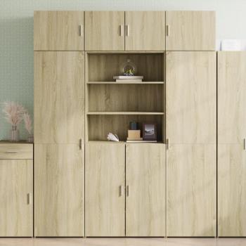 Aparador de madera multicapa Roble Sonoma 80x42,5x185 cm Marrón