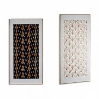 Lienzo Geométrico Multicolor 61,5 x 3 x 121,5 cm (2 Unidades)