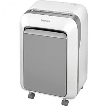 Destructora LX211 de Fellowes, destruye hasta 15 hojas, Microcorte, para pequeña oficina y oficina en casa, 100% anti-atascos, con tecnología Safesense - Blanco
