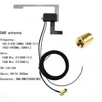 Montura Antena DAB Coche Universal CT27UV63 AutoDAB Montaje Cristal