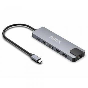 Dock USB-C 8 en 1 Dual 4K Nilox con 1000Mbps