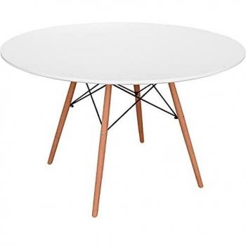 THINIA HOME Mesa Redonda de Comedor Estilo Nórdico 74x120cm