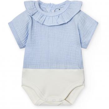Body Bebé Cuello Volante Bambula Manga Corta 1721 - Pack de 2 bodys de bebé con cuello volante, fabricados en bambula, manga corta