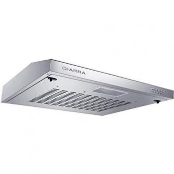 Ciarra cbcs6903 campana extractora decorativa 60cm 220mh 75w 3 velocidades de extraccion evacuacion al exterior y recirculacion interna por filtro de carbon cbcf001
