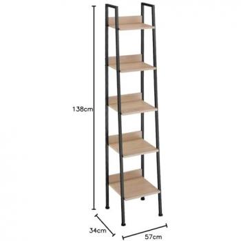 Estantería Tectake - Estantería de estilo industrial y diseño minimalista, tableros estables de aglomerado con recubrimiento protector de melamina efecto madera, sólida estructura de acero con revestimiento en polvo, dimensiones