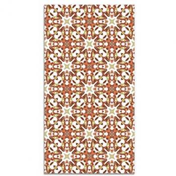 Alfombra Vinílica Antideslizante e Ignífuga Tipo Oriental Naranja 160x230 cm - Alfombra para Cocina y Salón - Azulejo Hidráulico PVC