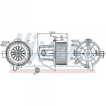 Ventilador Habitáculo NISSENS 87090 para PEUGEOT 307 (3/5 puertas, Break, SW)