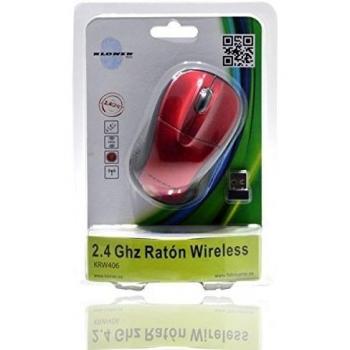 KL Tech 3D - Ratón óptico inalámbrico, Rojo