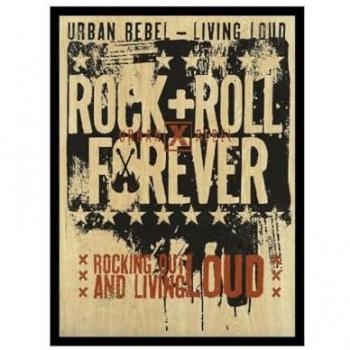 Lienzo Rock and Roll Multicolor EPIKASA 60x2,5x90 cm - Poliéster y Madera