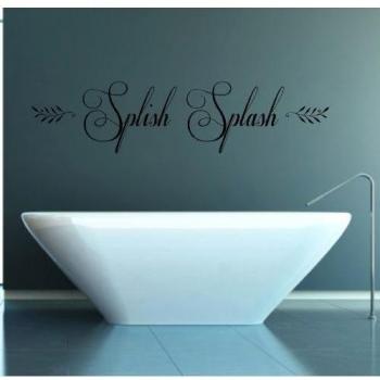 Splish Splash, Vinyl Wall Art Sticker Decal Mural, Bathroom, Toilet, Washroom, 70cm: Black by Wonderful Stickers