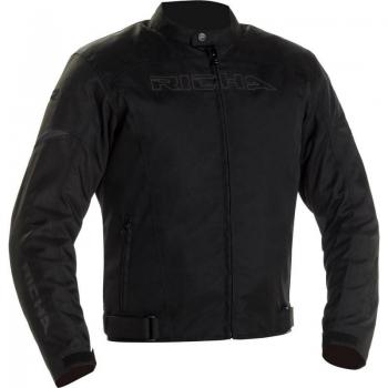 Richa Chaqueta de Moto Buster Negra - Chaqueta textil impermeable para motocicleta, color negro, talla S