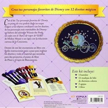 Kit Tus personajes de Disney en punto de cruz: 12 patrones con los dibujos clásicos de Disney