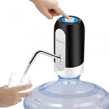 EASYSPEED Dispensador de Agua con luz, Bomba de Agua,electrico portatil, con adaptadores para garrafas y botellones de 5,8,10,13,13 y 20 litros.