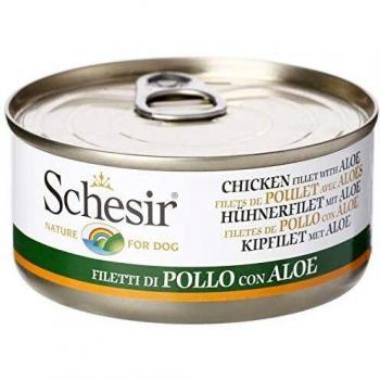 SCHESIR DOG In gelatina con filetti di pollo e aloe 150gr Mangimi umidi per cani