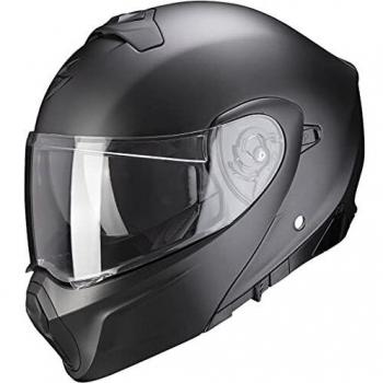 Casco Modular SCORPION EXO-930 Sólido Mate Perla Negro Homologado P/J
