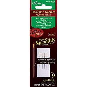 Clover Black Gold Quilting Needles Size 9