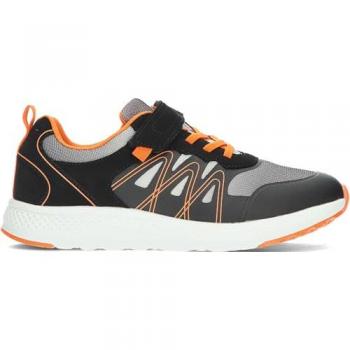 Garvalín Zapatillas Deportivas para Niño, Color Negro y Naranja, Cierre Adherente y Cordón Elástico, Modelo 241821B, Talla 31 EU
