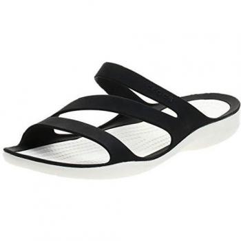 Crocs Women's Swiftwater Casual Sandals - Black/White, Size 38-39