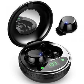 Auriculares Inalambricos, lecover Auriculares Bluetooth 5.0 con Microfono Mini Twins Estéreo In-Ear, IPX7 Impermeable, con Caja de Carga Portátil, Reproducción de 30 Horas para iPhone y Android