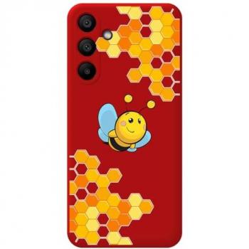 Funda Silicona Líquida Roja con Diseño de Abeja para Samsung Galaxy A15 4G / 5G