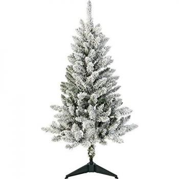 Amazon Basics - Árbol de Navidad artificial, efecto nevado, 198 ramas con soporte de plástico, 120 cm de alto
