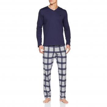 HOM Columbus Long Sleepwear, Pijama para Hombre, Azul