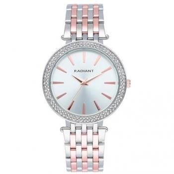 Radiant - Reloj de mujer Bianca 38mm de acero bicolor oro rosa con esfera plateada-rosada y resistencia 3ATM