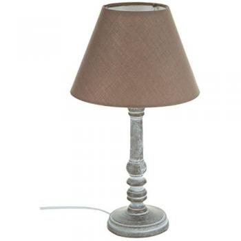Atmosphera Lámpara de Mesa de Madera Taupe H.36cm