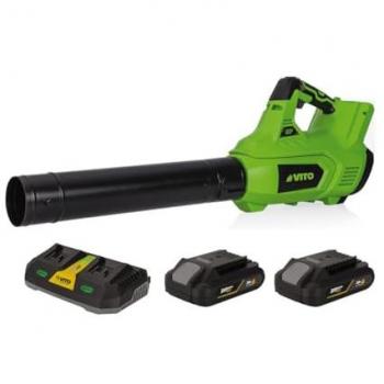 Soplador de hojas inalámbrico 40V con 2 baterías de litio 2AH y cargador doble VITO