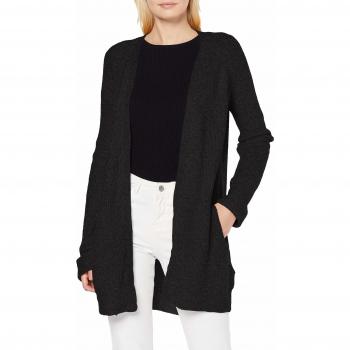 Pieces NOS Pcellen LS Long Knit Cardigan Noos Chaqueta Punto, Gris