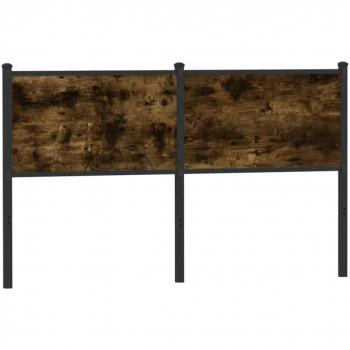 Cabecero de madera de ingeniería y acero roble ahumado 150 cm Vidaxl Marrón
