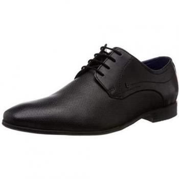 Bugatti Mattia II Black Leather Business Shoes for Men Size 43