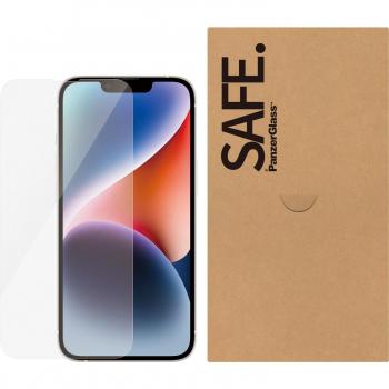 Protector de Pantalla PanzerGlass SAFE Ultra-Wide Fit para iPhone 14, 13 y 13 Pro - Resistente a Rayones y Golpes - Transparente - Bulk 50 Piezas