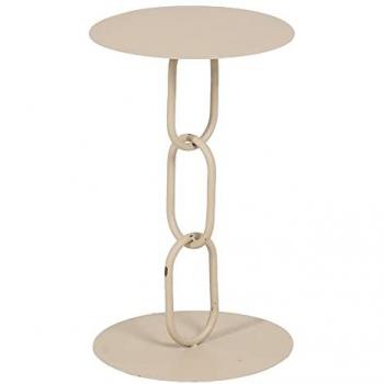 Mesa Auxiliar Crema de Hierro 30,5 x 30,5 x 50 cm