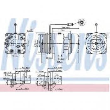 Compresor de Aire Acondicionado NISSENS 89439 SD7H15 24 PAG 46 R 134 a