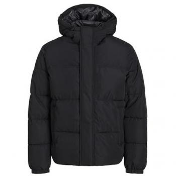 Jack & Jones Men's Quilted Hooded Puffer Jacket 'Bradley' - Black - Size L