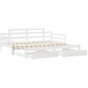 Sofá cama nido con cajones sin colchón blanco 80x200 cm
