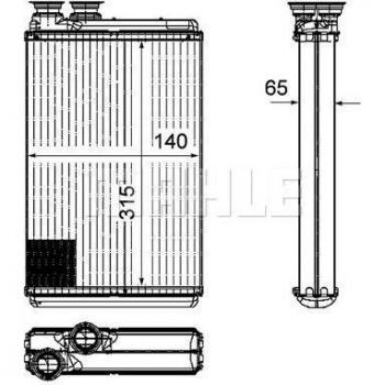 Radiador de calefacción MAHLE ORIGINAL PREMIUM LINE para PEUGEOT y CITROËN AH 195 000P
