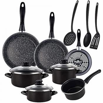 Batería de Cocina Magefesa Kenia 10 Piezas Acero Vitrificado con Cacerolas y Sartenes