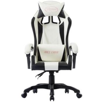 Silla Gaming Ergonomica de Cuero Sintético Negro