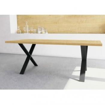 Mesa Rectangular Estilo Industrial Claxon - Roble Hamilton / Negro Mate